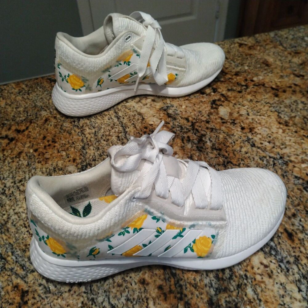 Rare Adidas Edge Lux 4 Floral White/Gold/Yellow Running Shoes FW9267 Womens US 6 - Picture 5 of 13